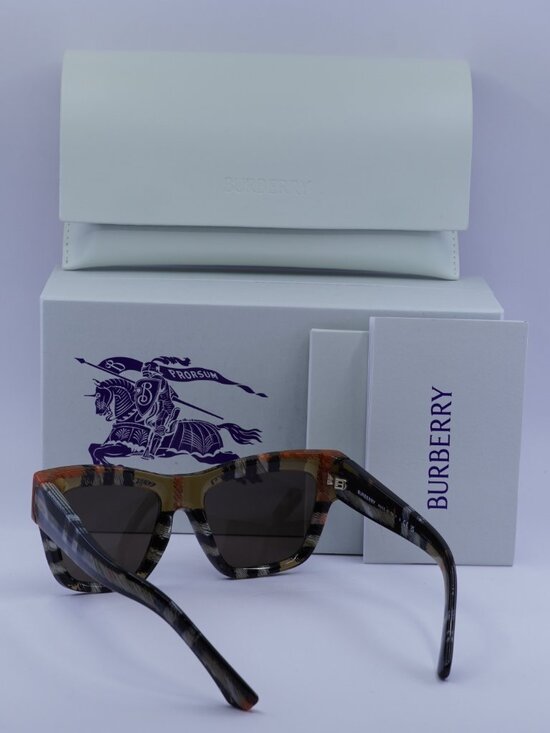 Burberry BE4449 4146/73 Cat Eye Sunglasses - Check Sand/Grey main image 10